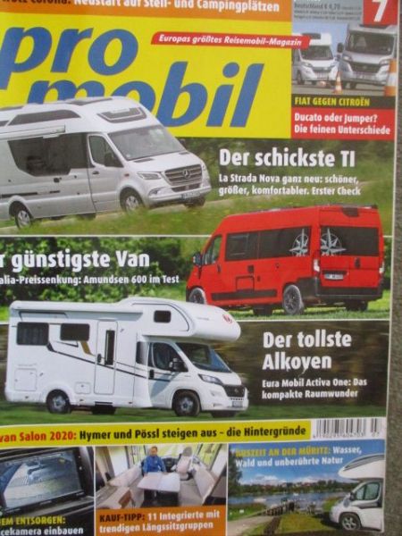 pro mobil 7/2020 La Strada Nova EB,Westfalia Amundsen,Eura Mobil Activa One 650HS,