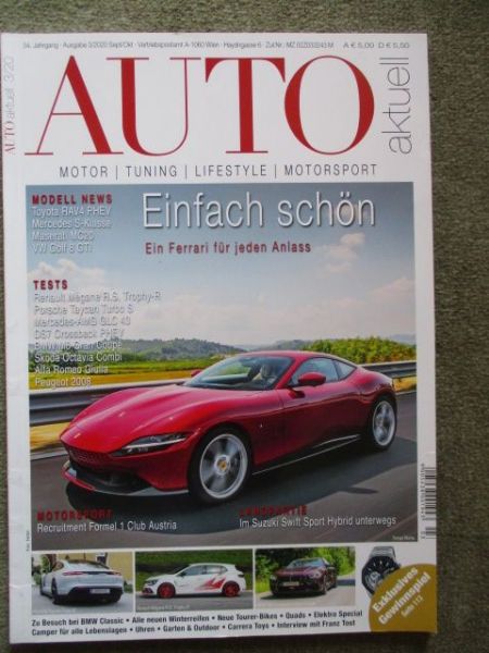 Auto aktuell 3/2020 Taycan Turbo S, e-tron Sportback,VW ID.3,Suzuki Swift Sport Hybrid,Gulia, AMG GLC43,X6M Competition