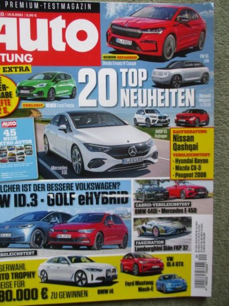 Auto Zeitung 20/2021 VW ID.3 und Golf eHybrid,Kaufberatung Nissan Qashqai,Skoda Enqaq Coupé iV,Dacia Duster,