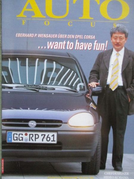 Auto Focus 2/1996 Opel Corsa B Vorstellung Sonderdruck mit Chefdesigner Hideo Kodama