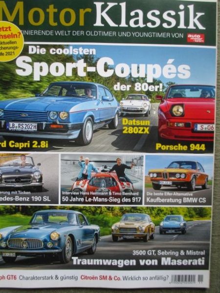 Motor Klassik 11/2020 Ford Capri 2.8i vs. Datsun 280ZX vs. Porsche 944,190SL,Kaufberatung BMW CS E9,