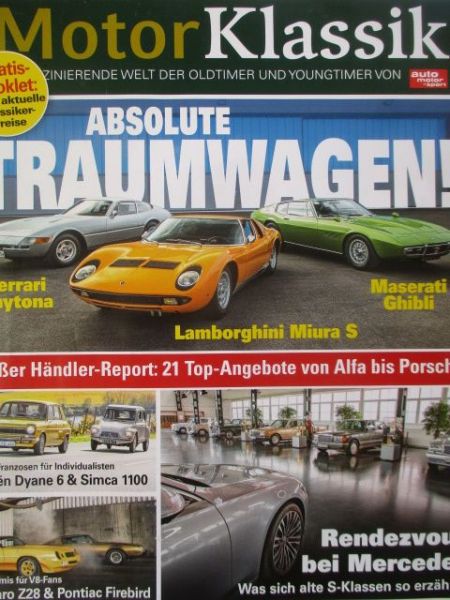 Motor Klassik 3/2021 Lamborghini Miura S +Ferrari Daytona +Maserati Ghibli,Citroen Dyane,Simca 1100,Camaro Z28 vs. Pontiac Firebird