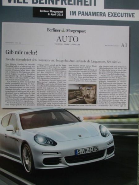 Porsche Panamera Modelle Pressestimmen Großformat Katalog 30x40cm