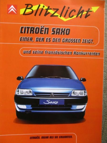 Citroen Saxo Blitzlicht 1.5D +Clio 1.9D +Peugeot 106 Katalog
