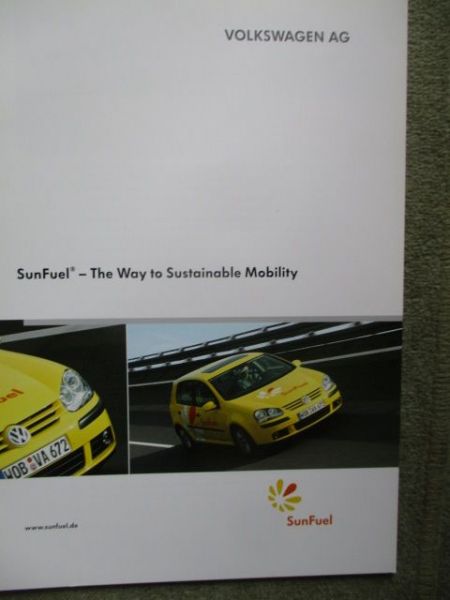 VW Golf V SunFuel Prospekt September 2005 Englisch