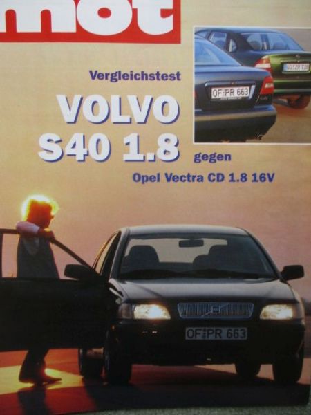 mot 8/1996 Volvo S40 1.8 im Vergleichstest gegen Opel Vectra B 1.8 16V