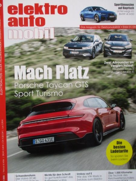 elektro auto mobil 1/2022 Porsche Taycan GTS Sport Turismo,BMW i4 M50,Ioniq 5 vs. Mustang Mach-E,