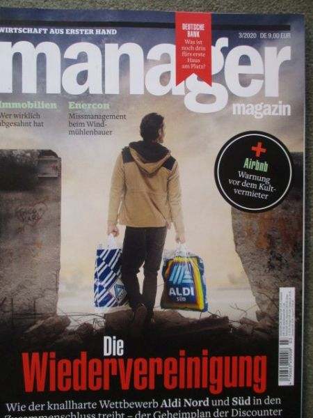 manager magazin 3/2020 Die Wiedervereinigung von Aldi Nord und Süd,Range Rover P400,