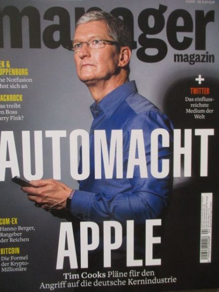 manager magazin 4/2021 Automacht Apple,Audi RS e-tron GT,