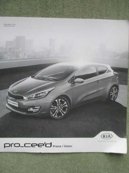 Kia pro_ceed Preise Daten Modelljahr 2014