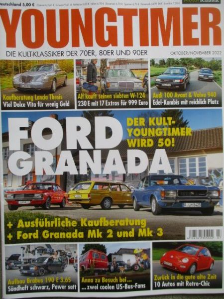 Motor Klassik Youngtimer 10+11/2022 Ford Granada Mk2 und Mk3 +Turnier,Lancia Thesis Kaufberatung,Audi 100 Avant (C4)