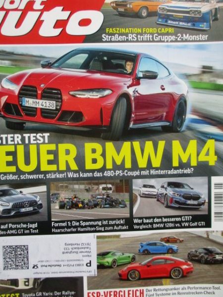 sport auto 5/2021 BMW 128ti vs.VW Golf 8 GTI, Audi RS e-tron GT vs. Porsche Taycan,Toyota GR Yaris,Ford Capri RS vs. Gruppe2