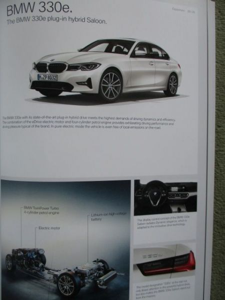 BMW 318i 320i +xDrive 330i M340i 316d 318d 320d 330d M340d 330e G20 Katalog März 2020 Englisch
