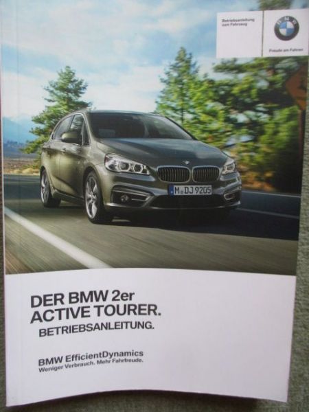 BMW 216i 218i 220i F45 Active Tourer 225i xDrive 214d 216d 218d 220d xDrive 10/2017 Handbook Englisch