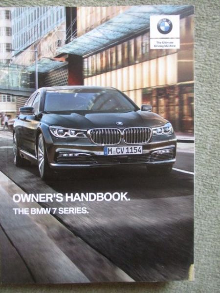 BMW 730i 740i 750i +xDrive 725d 730d 740d 750d +xDrive +Li +M760Li xDrive Owners Handbook 2018 NEU G11 G12