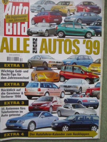 Auto Bild 52/53 1998 Ford Focus vs. Astra und Golf,Alfa 166 vs. XM vs. Peugeot 605 und Saab 9-5 und Volvo S80