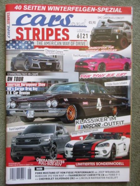 cars and stripes 6/2021 Chevrolet Camaro,GMC Canyon AT4 Concept,Dodge Viper SRT10 Mamba Edition,Mustang GT