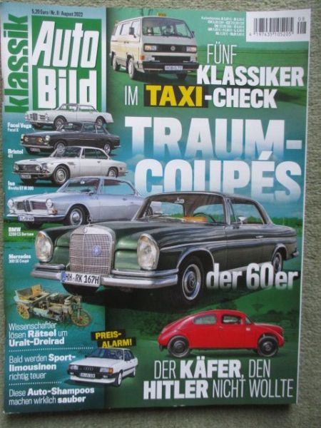 Auto Bild klasssik 8/2022 BMW 3200CS Bertone vs. Iso Rivolta GT IR 300 vs. Facel Vega Facel II s. Bristol 401