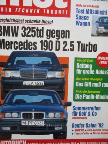 mot 4/1992 BMW 320i E36 vs. 520i E34, Audi 80 vs. 100 (C4),190E W201 vs. 200E W124,Vectra vs. Omega,Clio vs. R19 16V