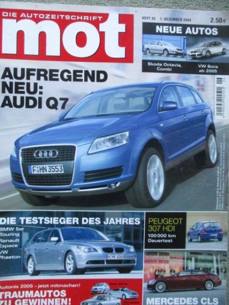 mot 26/2004 Dauertest Peugeot 307HDi, Ford GT,Skoda Octavia Combi 1.6FSI Ambiente,Mazda 6 MPS,MG ZT-T 135CDTi