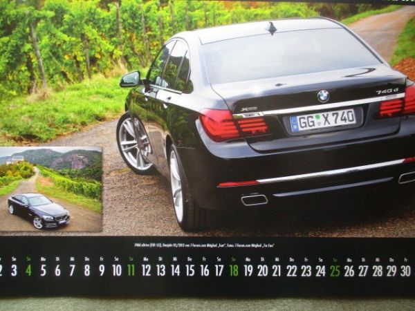 BMW 7er Forum Kalender 2018 30X42cm Format G11+E38+740i F01 7er E32 Goldfisch V16+E23+765i E65