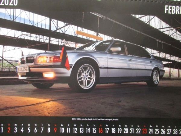 BMW 7er Forum Kalender 2020 30X42cm L7 E38+740iL Individual+E23+750iL E32+E65 LCI