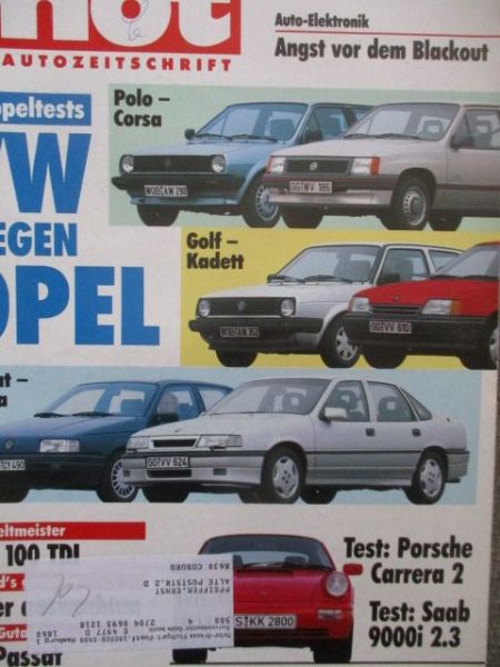 mot 4/1990 Porsche 911 C2 (964),Saab 900i 2.3,Polo 1.3i vs. Corsa A 1.4i,Golf 1.6i vs. Kadett 1.6i,Passat GT G60 Syncro