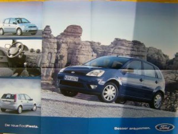 Ford Fiesta Prospekt Poster März 2002 NEU