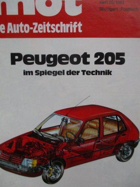 mot die Auto-Zeitschrift 20/1983 Peugeot 205 im Spiegel der Technik