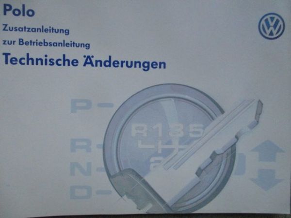 VW Polo Zusatzanleitung Technische Änderungen November 1996