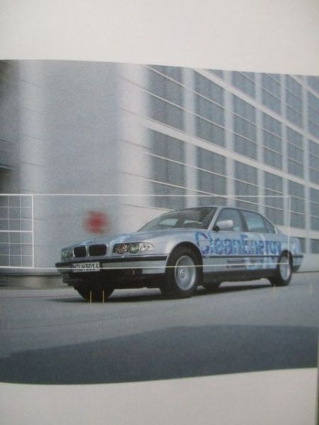 BMW Clean Energy Prospekt 750hL E38 mit Wasser Vorstellung