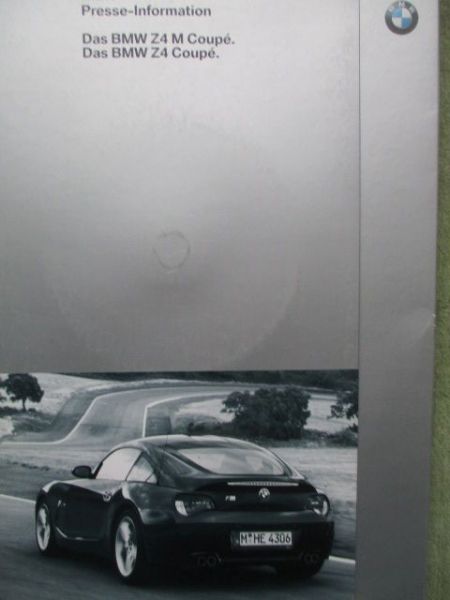 BMW Z4 Coupé E86 +M Presseinformation Januar 2006+CD