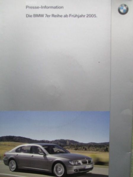 BMW 7er Reihe LCI Frühjahr 2005 750Li 760Li Presseinformation +CD