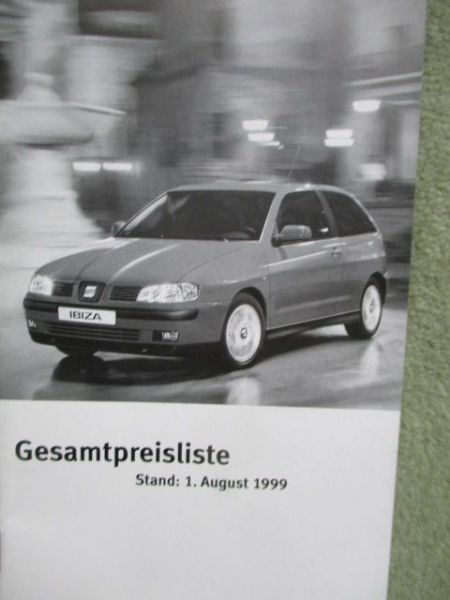 Seat Preisliste 8/1999