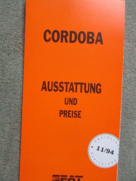 Seat Cordoba Preise 11/1994 Österreich