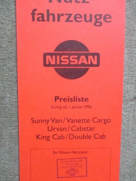 Nissan NFZ Preisliste 1/1996
