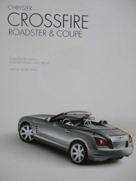 Chrysler Crossfire Roadster & Coupé Preise 9/2005