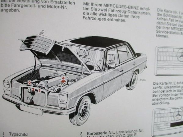 Mercedes Benz 230.6 250 +C 280 280E C CE W114 Anleitung 1974