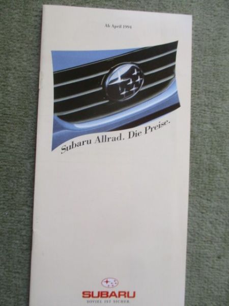 Subaru Preise 4/1994