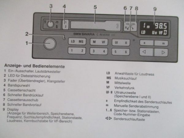 BMW Autoradio Bavaria C Reverse III August 1991