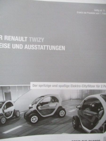 Renault Twizy Preisliste 15.7.2012