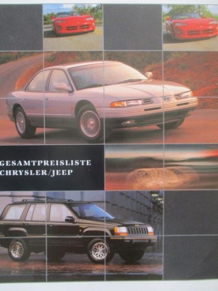 Chrysler Jeep Gesamtpreisliste 8/1993