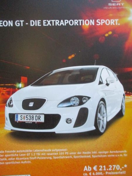 Seat Leon GT 1.2 TSI Prospektblatt+Preis 11/2010