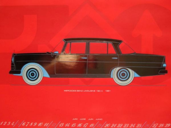 Mercedes Benz 1988 Oldtimerkalender 43x55cm Format