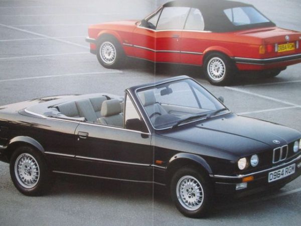 BMW 325i convertible E30 Brochure Englisch 9/1986