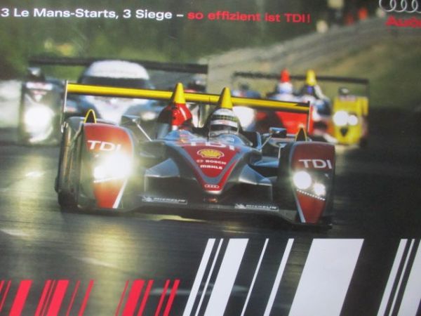 Audi Le Mans Poster 3 Starts 3Siege Format 43x59cm