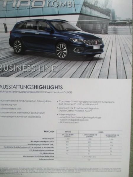Fiat Tipo 5-türer +Kombi Business Line Prospektblatt