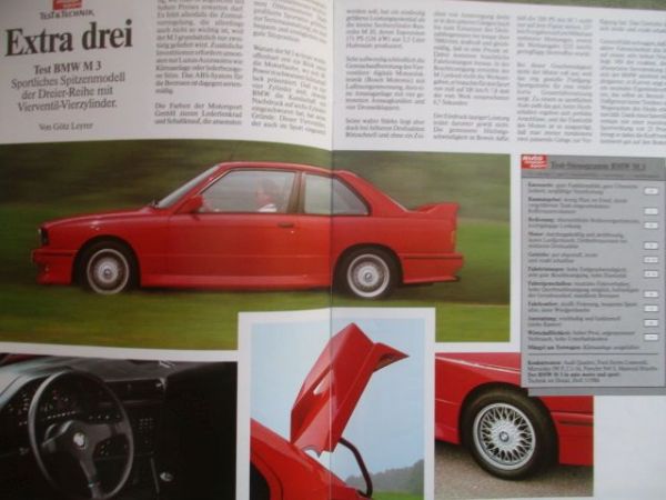 BMW extra drei M3 E30 Sonderdruck Tests
