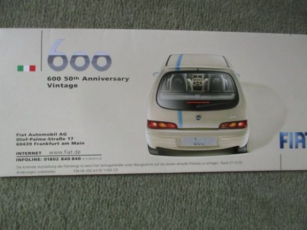 Fiat 600 50th Anniversary Vintage 10/2005