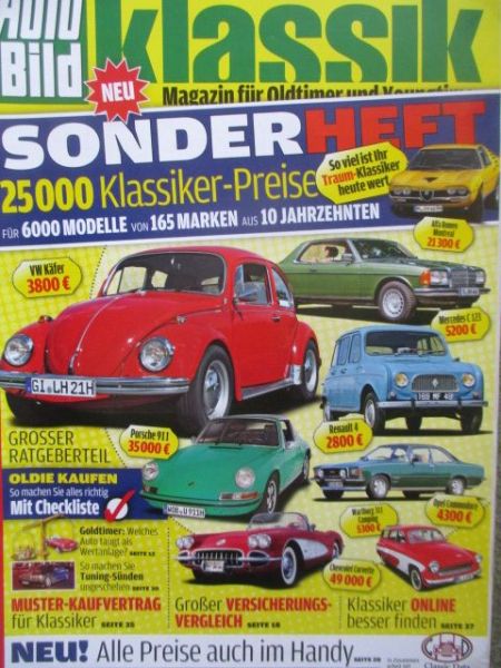 Auto Bild klassik Sonderheft Preise Herbst 2011